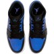 Rød  Jordan 1 Mid Hyper Royal Tumbled Leather 554724-077 Dame/Herre Sko