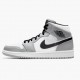 Svart  Jordan 1 Mid Light Smoke Grey Light Smoke Grå/Svart-Hvit 554724 092 Dame/Herre Sko