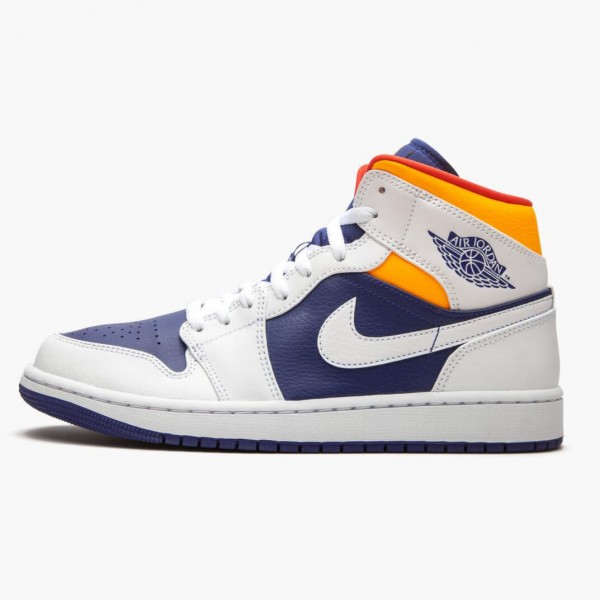 Jordan 1 Mid "Royal Blue Laser Orange" Dame/Herre 554724 131