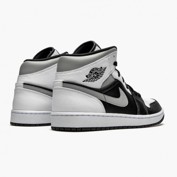 Butikk  Jordan 1 Mid White Shadow Dame/Herre Svart/Hvit-Lt Smoke Grå 554724 073 Sko