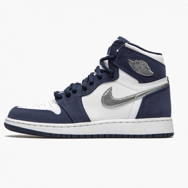 Jordan 1 Retro High COJP "Midnight Navy" Dame/Herre Hvit/Midnight Marinen/Metallic S DC1788 100 