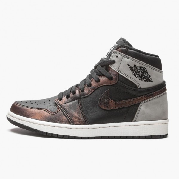 Jordan 1 Retro High "Light Army Rust Shadow Patina" 555088-033 Svart/Grå-Rust Dame/Herre