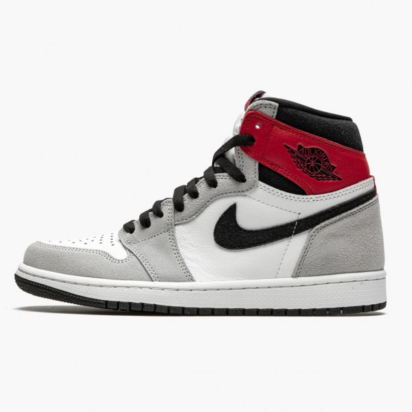 Jordan 1 Retro High OG "Light Smoke Grey" Hvit/Svart-Light Smoke Grå-V 555088 126 Dame/Herre 