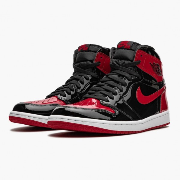 Jordan 1 Retro High OG "Patent Bred" 555088 063 Dame/Herre Rød