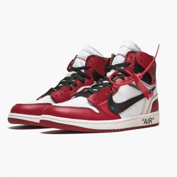 Jordan 1 Retro High "Off-White Chicago" Dame/Herre AA3834 101 Hvit/Svart-Varsity Rød