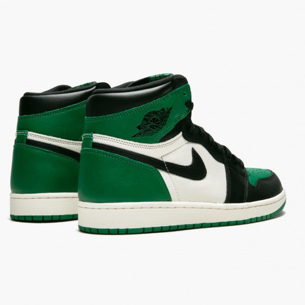 Hvit  Jordan 1 Retro High Pine Green Dame/Herre 555088 302 Pine Grønn/Svart-Sail Sneakers