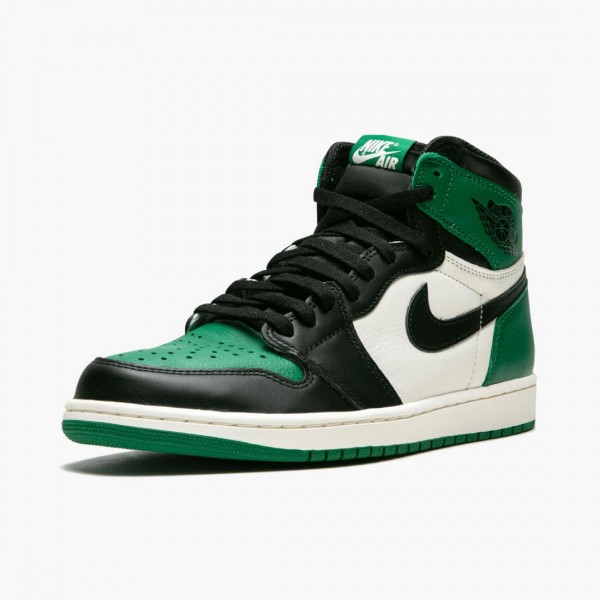 Hvit  Jordan 1 Retro High Pine Green Dame/Herre 555088 302 Pine Grønn/Svart-Sail Sneakers