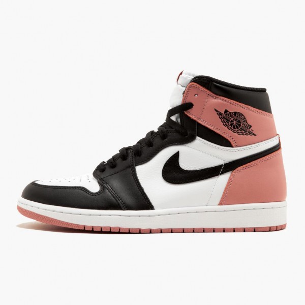 Jordan 1 Retro High "Rust Pink" Dame/Herre Hvit/Svart-Rust Rosa 861428 101 