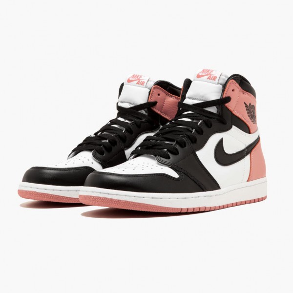 Jordan 1 Retro High "Rust Pink" Dame/Herre Hvit/Svart-Rust Rosa 861428 101 