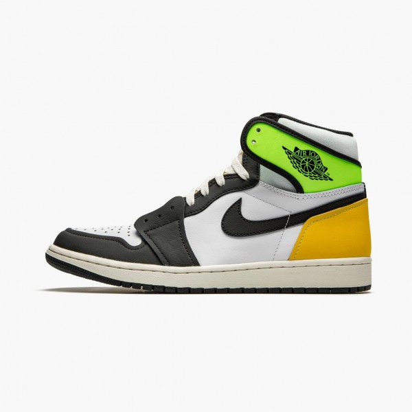 Jordan 1 Retro High Hvit Svart "Volt University Gold" 555088 118