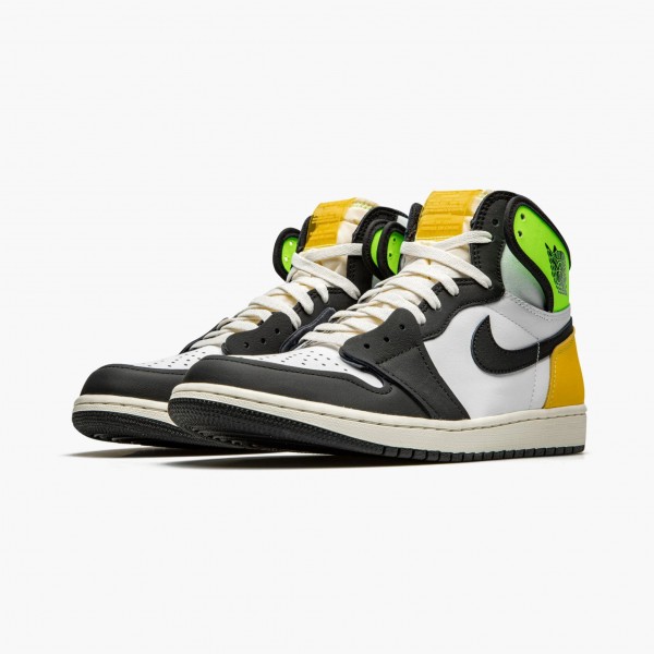 Jordan 1 Retro High Hvit Svart "Volt University Gold" 555088 118