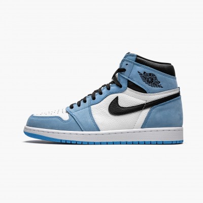 Jordan 1 Retro High Hvit "University Blue" Svart 555088 134