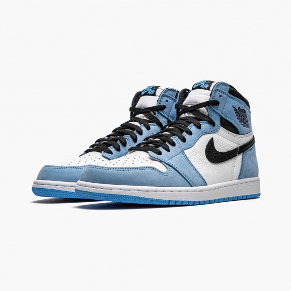 Jordan 1 Retro High Hvit "University Blue" Svart 555088 134