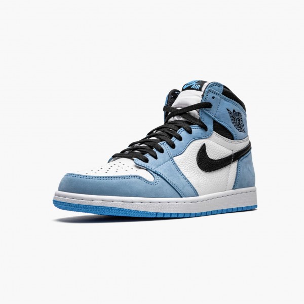 Ny  Jordan 1 Retro High Hvit University Blue Svart 555088 134 Sko