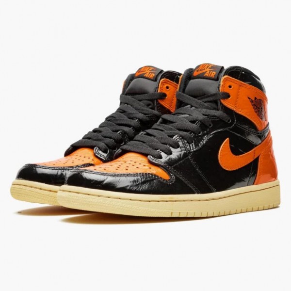 Jordan 1 Retro "Shattered Backboard" Svart/Pale-Vanilla Starfish 555088 028 Herre