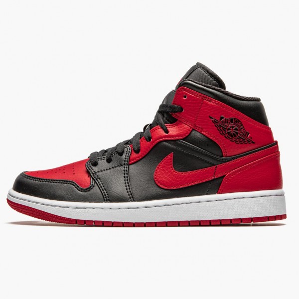 Jordan 1 Mid Banned (2020) 554724 074 Svart/University Rød-Svart-Whi Dame/Herre 