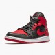 Het  Jordan 1 Mid Banned (2020) 554724 074 Svart/University Rød-Svart-Whi Dame/Herre Sneakers