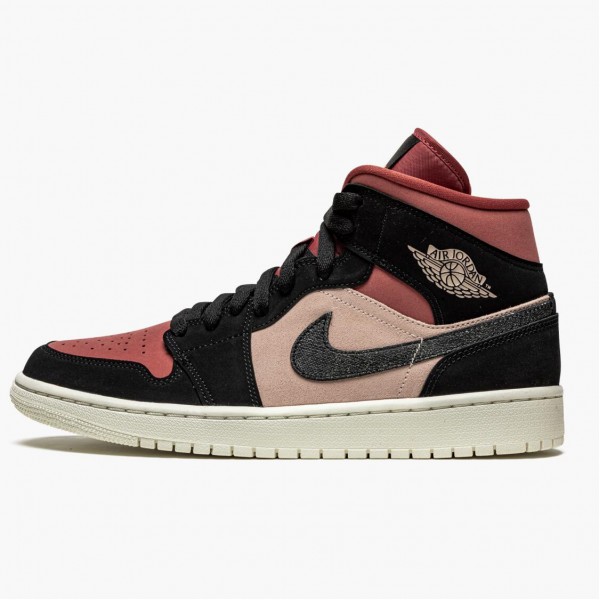 Jordan 1 Mid "Canyon Rust" BQ6472 202 Particle Beige/Svart Dame 