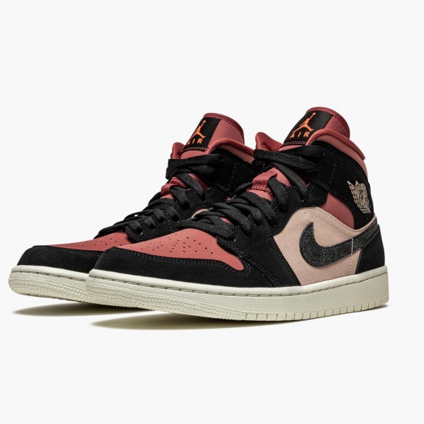 Jordan 1 Mid "Canyon Rust" BQ6472 202 Particle Beige/Svart Dame 