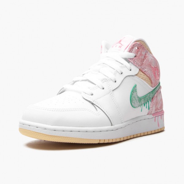 Blå  Jordan 1 Mid SE GS Ice Cream DD1666 100 Dame Sneakers