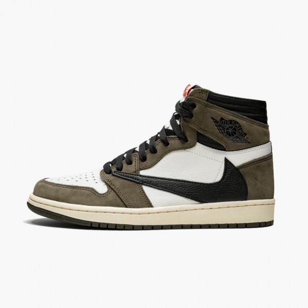 Jordan 1 High OG TS SP "Travis Scott" Sail/Dark Mocha-University Rød CD4487 100 Dame/Herre