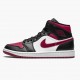 Rabatt  Jordan 1 Mid Bred Toe Svart/Gym Rød-Hvit 554724 066 Sneakers