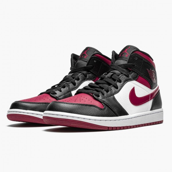 Jordan 1 Mid "Bred Toe" Svart/Gym Rød-Hvit 554724 066