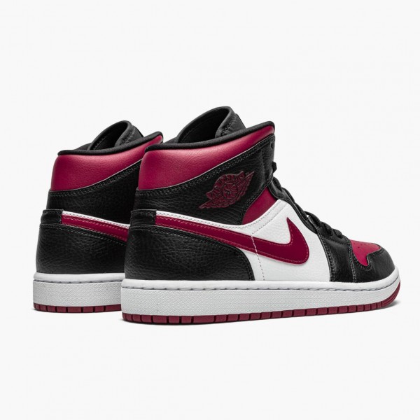 Rabatt  Jordan 1 Mid Bred Toe Svart/Gym Rød-Hvit 554724 066 Sneakers