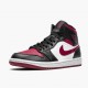 Rabatt  Jordan 1 Mid Bred Toe Svart/Gym Rød-Hvit 554724 066 Sneakers