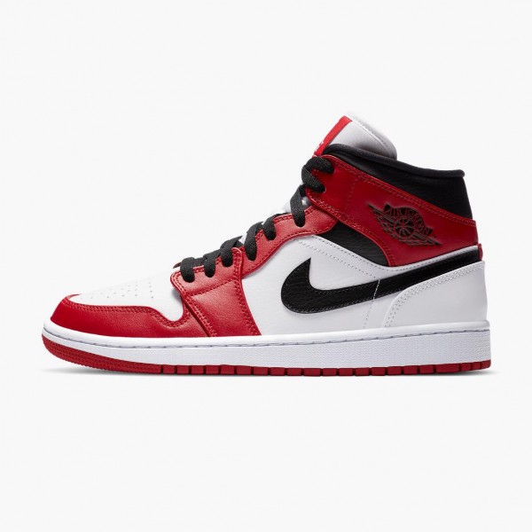 Jordan 1 Mid "Chicago 2020" Hvit/Gym Rød-Svart 554724 173 Dame/Herre