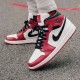 Rabatt  Jordan 1 Mid Chicago 2020 Hvit/Gym Rød-Svart 554724 173 Dame/Herre Sneakers