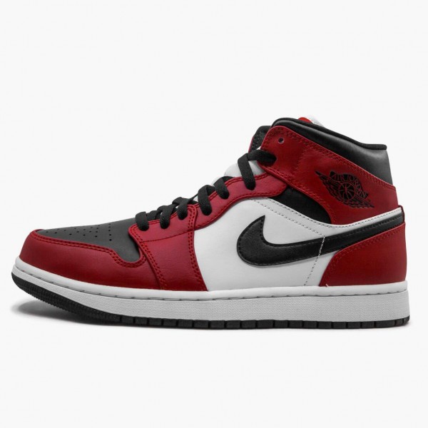 Jordan 1 Mid "Chicago Black Toe" Svart/Gym Rød-Hvit 554724 069