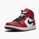 Ny  Jordan 1 Mid Chicago Black Toe Svart/Gym Rød-Hvit 554724 069 Sko