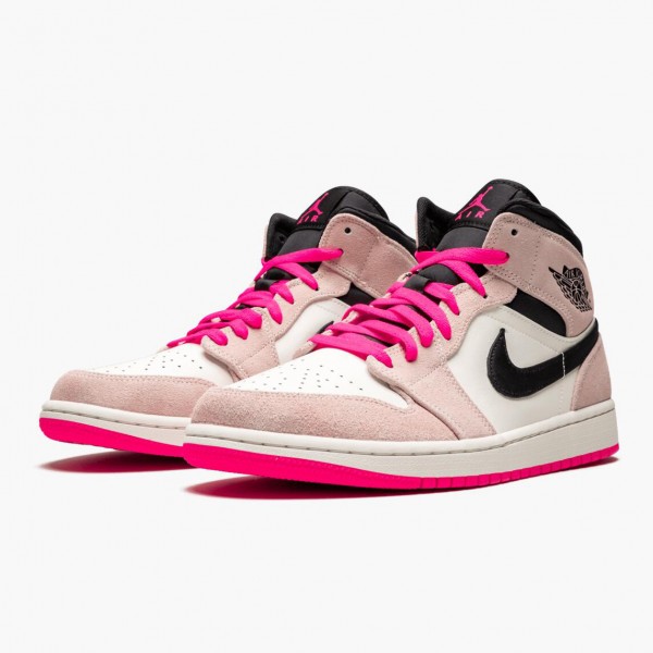 Jordan 1 Mid "Crimson Tint" Crimson Tint/Hyper Rosa-Svart 852542 801 Dame/Herre