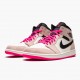 Billig  Jordan 1 Mid Crimson Tint Crimson Tint/Hyper Rosa-Svart 852542 801 Dame/Herre Sneakers