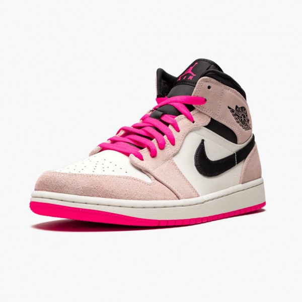 Billig  Jordan 1 Mid Crimson Tint Crimson Tint/Hyper Rosa-Svart 852542 801 Dame/Herre Sneakers