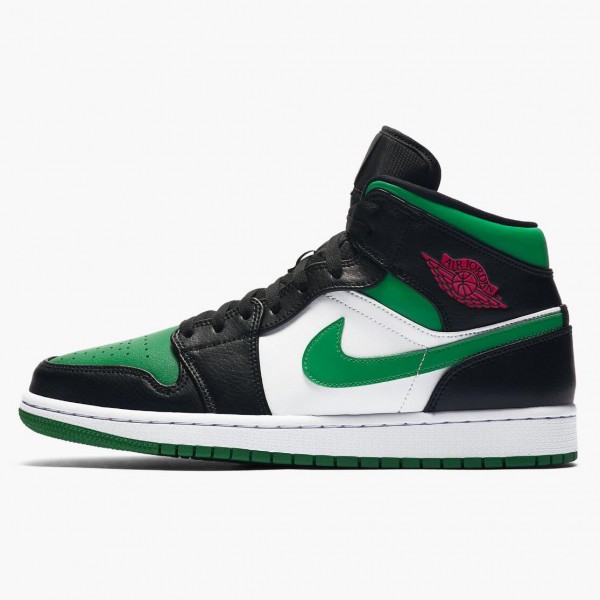 Jordan 1 Mid "Pine Green" Svart/Gym Rød-Hvit-Pine Grønn 554724 067