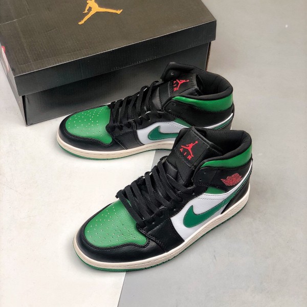 Billig  Jordan 1 Mid Pine Green Svart/Gym Rød-Hvit-Pine Grønn 554724 067 Sneakers