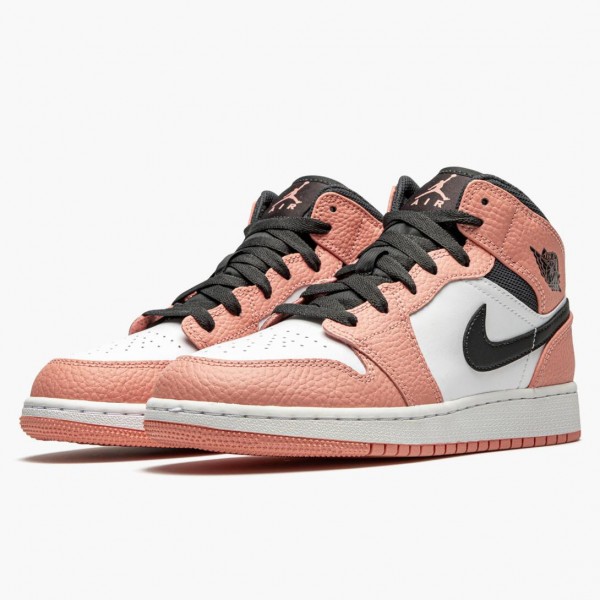 Jordan 1 Mid "Pink Quartz" Rosa Quartz/DK Smoke Grå 555112 603