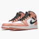 Het  Jordan 1 Mid Pink Quartz Rosa Quartz/DK Smoke Grå 555112 603 Sko