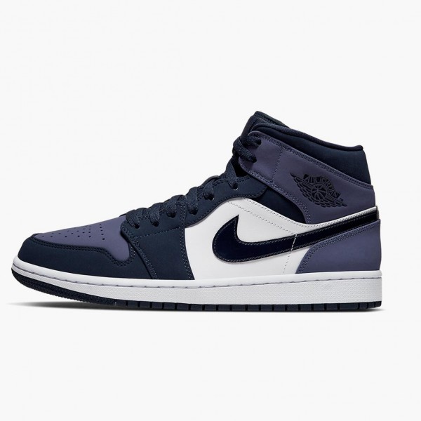 Jordan 1 Mid "Sanded Purple" Obsidian/Sanded Purple/Hvit 554724 445 Dame/Herre 