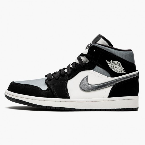 Jordan 1 Mid "Satin Grey Toe" Svart/Anthracite-Sail 852542 011