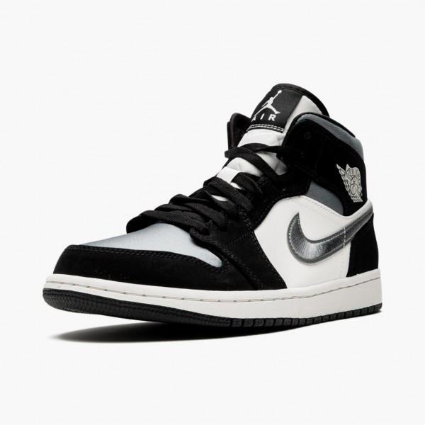 Rabatt  Jordan 1 Mid Satin Grey Toe Svart/Anthracite-Sail 852542 011 Sko