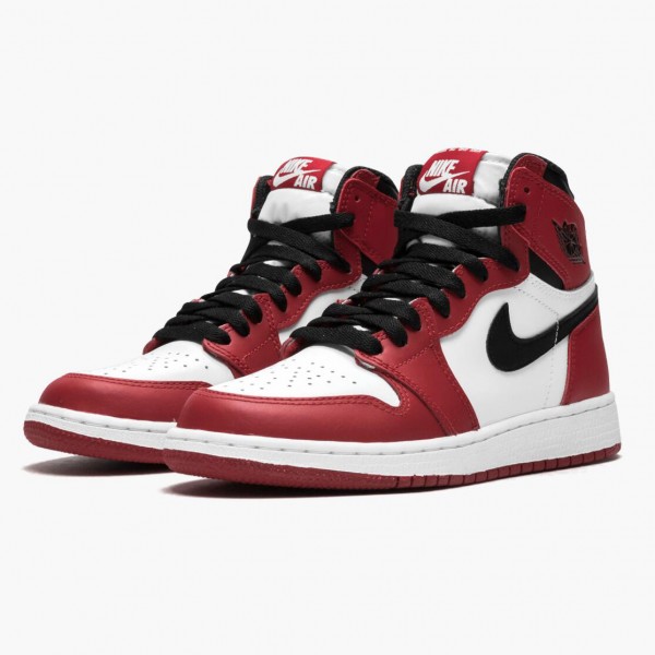 Jordan 1 Retro "Chicago" Hvit/Svart-Varsity Rød 575441 101 Dame/Herre 