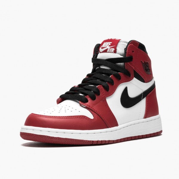 Svart  Jordan 1 Retro Chicago Hvit/Svart-Varsity Rød 575441 101 Dame/Herre Sneakers