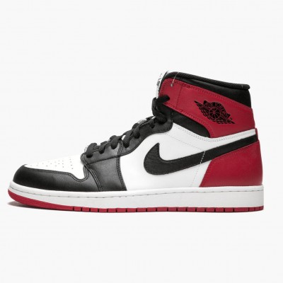 Jordan 1 Retro High "Black Toe" Hvit/Svart-Gym Rød 555088 184 Herre 