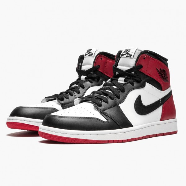 Jordan 1 Retro High "Black Toe" Hvit/Svart-Gym Rød 555088 184 Herre 