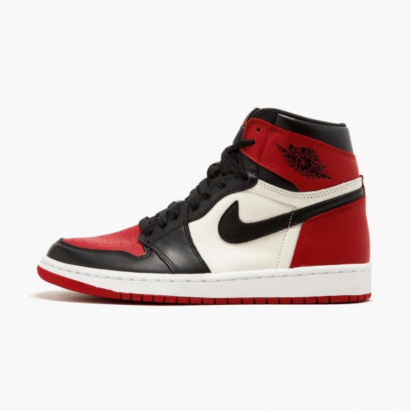 Jordan 1 Retro High "Bred Toe" Rød/Svart/Hvit 555088 610 Dame/Herre