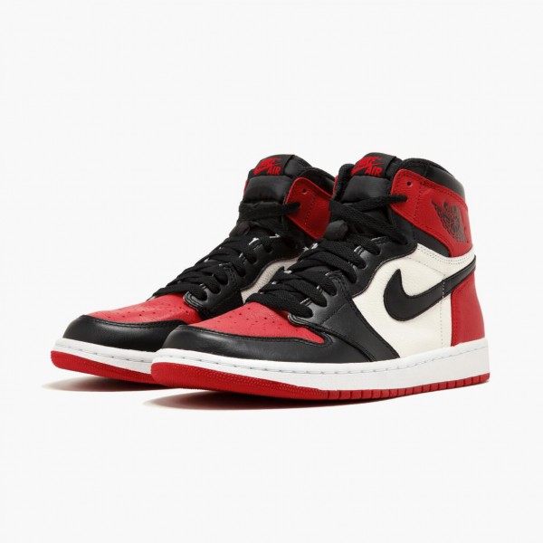 Jordan 1 Retro High "Bred Toe" Rød/Svart/Hvit 555088 610 Dame/Herre