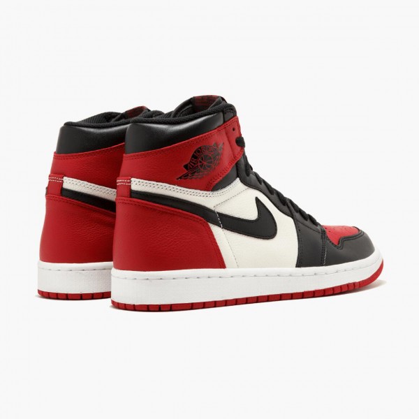 Rabatt  Jordan 1 Retro High Bred Toe Rød/Svart/Hvit 555088 610 Dame/Herre Sneakers